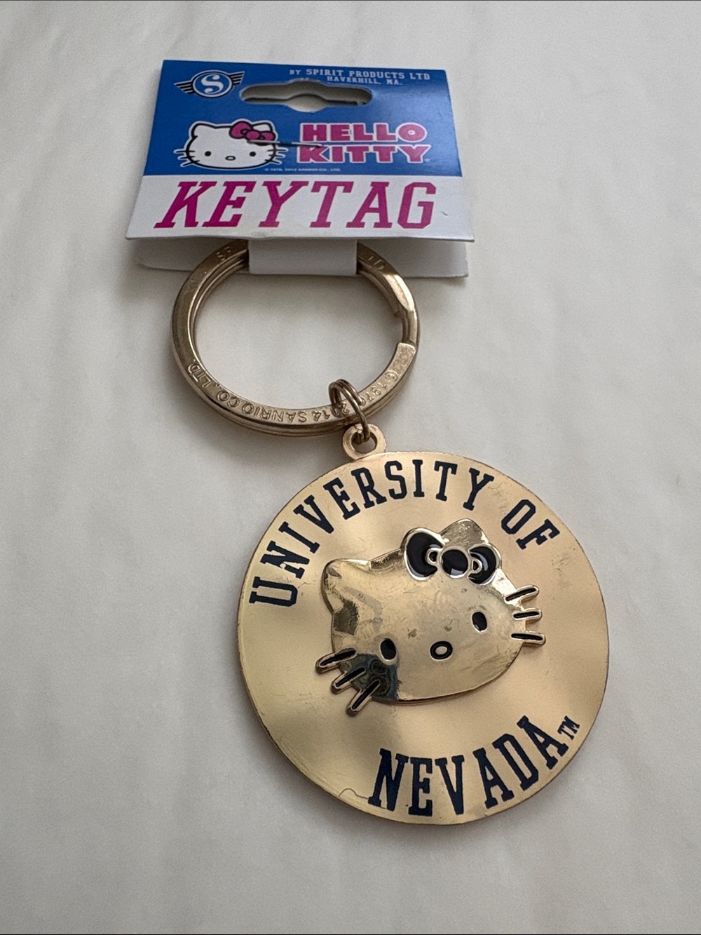Hello Kitty Gold and Black University Keytag